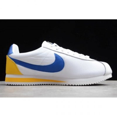 Nike Classic Cortez Leather Beyaz / Kraliyet Mavisi / Sarı Lifestyle Ayakkabı Türkiye - GSFX6J9X